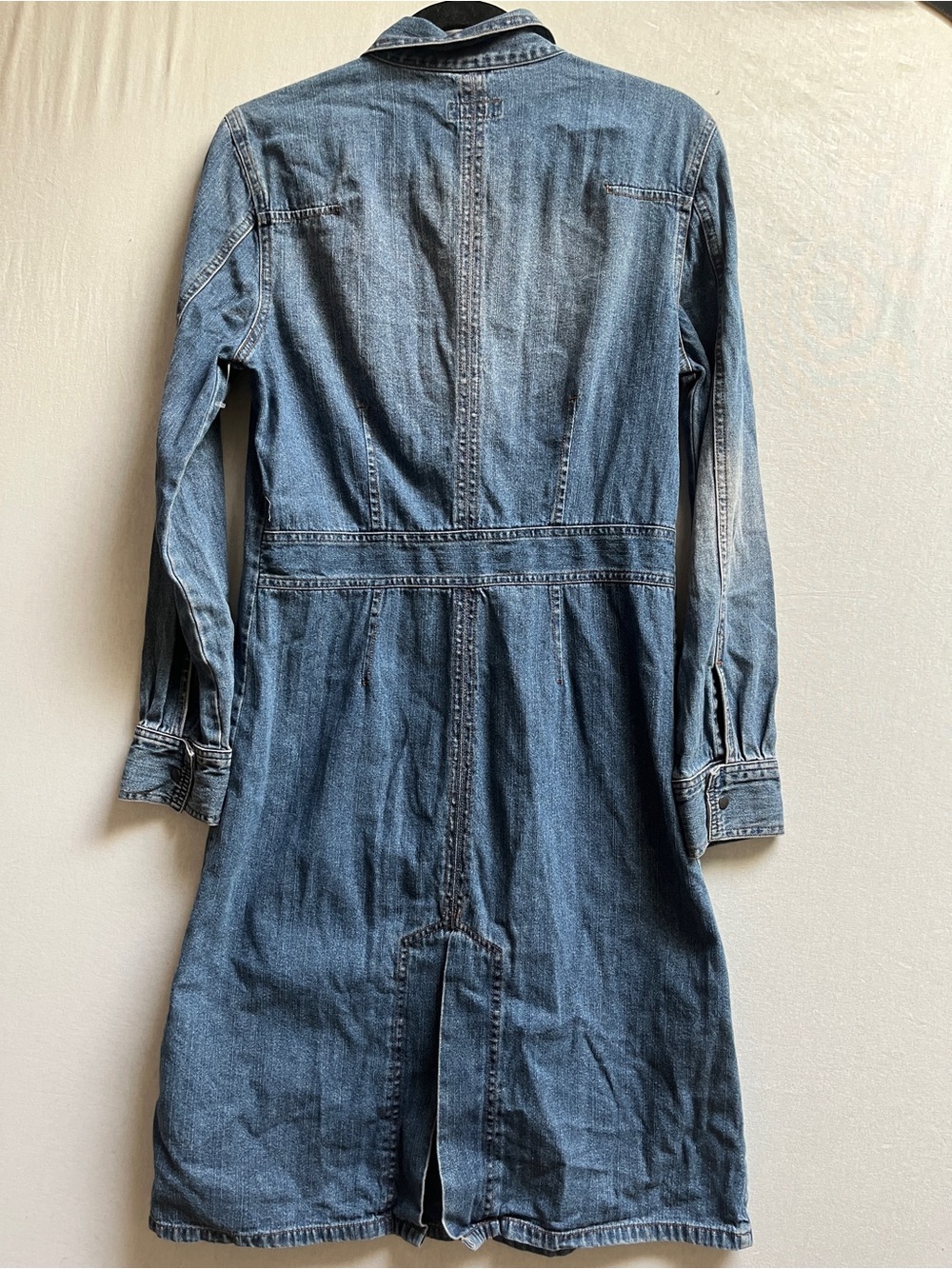 Jacob Annexe Vintage Blue Denim Button-Front Long Jacket Coat S - Picture 2 of 8